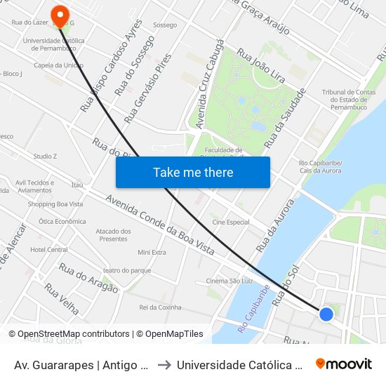Av. Guararapes | Antigo Banco Do Brasil to Universidade Católica De Pernambuco map