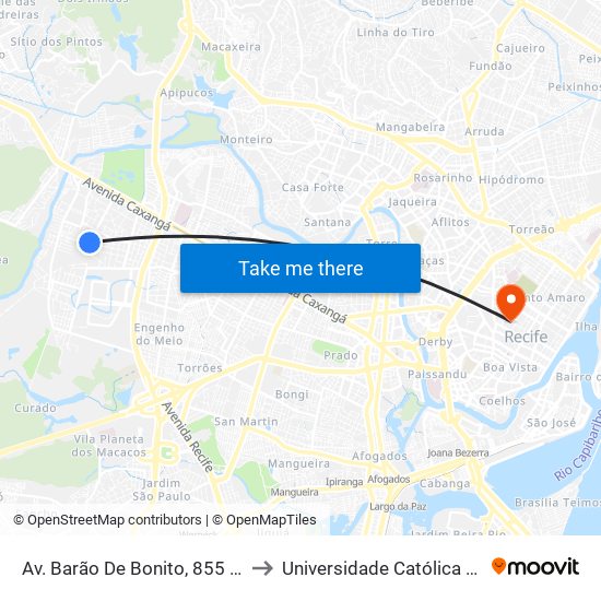 Av. Barão De Bonito, 855 | Terminal Brasilit to Universidade Católica De Pernambuco map