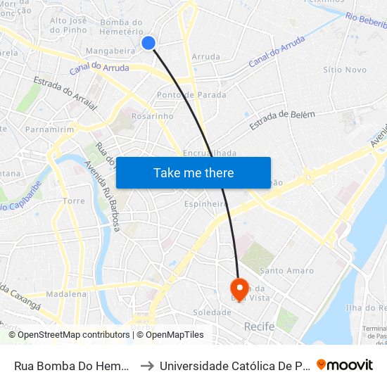 Rua Bomba Do Hemetério 147 to Universidade Católica De Pernambuco map