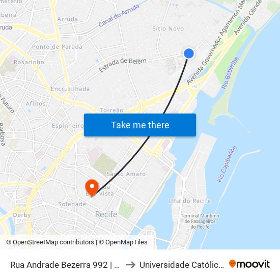 Rua Andrade Bezerra 992 | Centro De Convenções to Universidade Católica De Pernambuco map