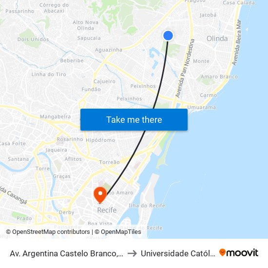 Av. Argentina Castelo Branco, 5 | Super Mercado Soberano to Universidade Católica De Pernambuco map
