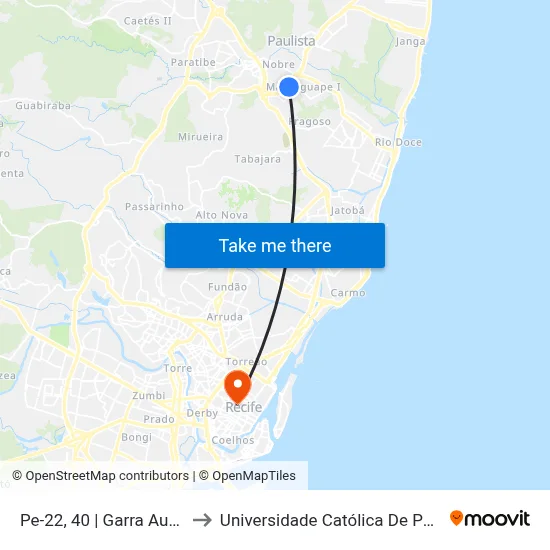 Pe-22, 40 | Garra Auto Peças to Universidade Católica De Pernambuco map
