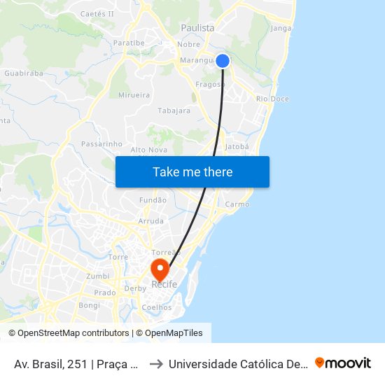 Av. Brasil, 251 | Praça  Emílio Russel to Universidade Católica De Pernambuco map