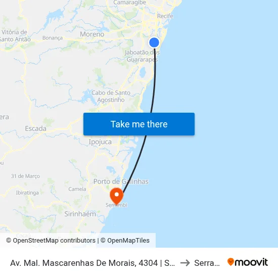 Av. Mal. Mascarenhas De Morais, 4304 | Sest/Senat to Serrambi map