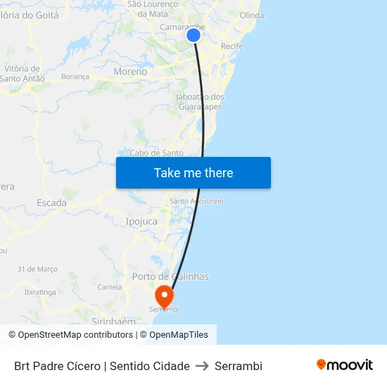 Brt Padre Cícero | Sentido Cidade to Serrambi map