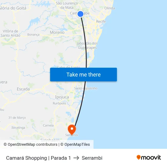 Camará Shopping | Parada 1 to Serrambi map
