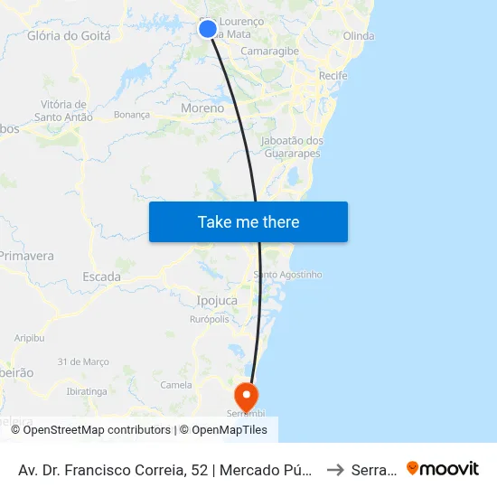 Av. Dr. Francisco Correia, 52 | Mercado Público De Tiúma to Serrambi map