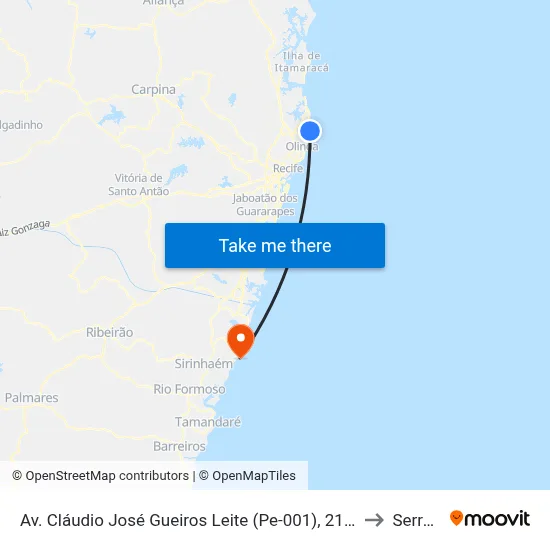 Av. Cláudio José Gueiros Leite (Pe-001), 210 | Armazém Coral to Serrambi map