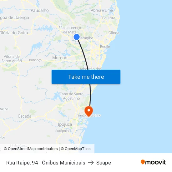 Rua Itaipé, 94 | Ônibus Municipais to Suape map