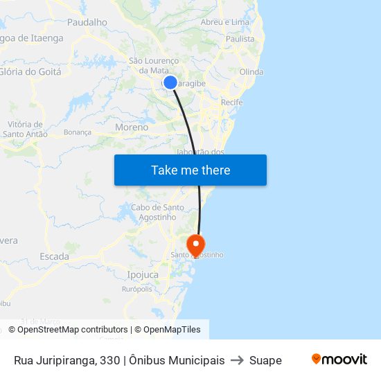 Rua Juripiranga, 330 | Ônibus Municipais to Suape map