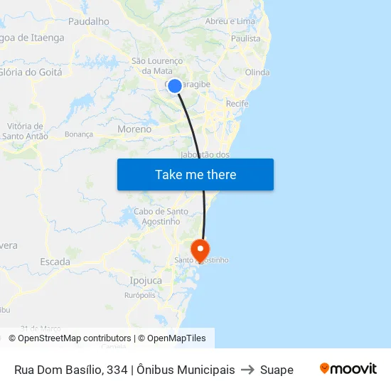 Rua Dom Basílio, 334 | Ônibus Municipais to Suape map