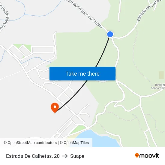 Estrada De Calhetas, 20 to Suape map