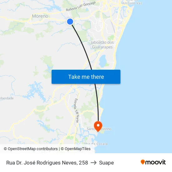 Rua Dr. José Rodrigues Neves, 258 to Suape map