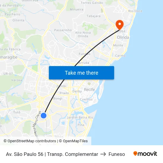 Av. São Paulo 56 | Transp. Complementar to Funeso map