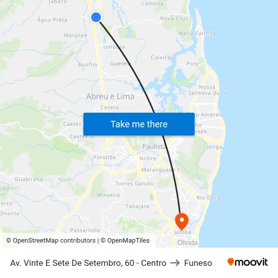 Av. Vinte E Sete De Setembro, 60 - Centro to Funeso map