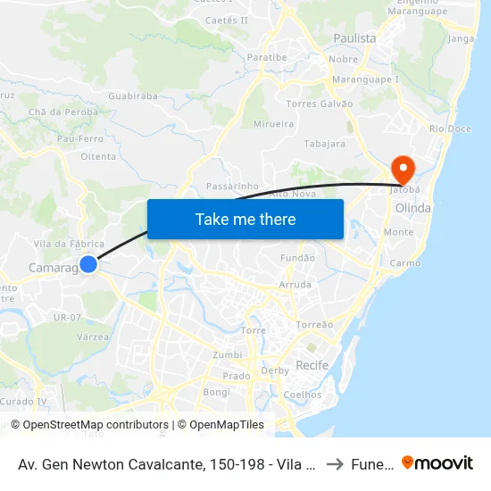 Av. Gen Newton Cavalcante, 150-198 - Vila Da Inabi to Funeso map
