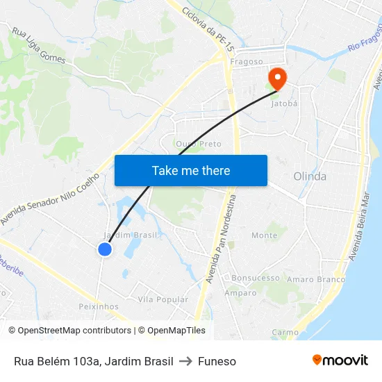 Rua Belém 103a, Jardim Brasil to Funeso map