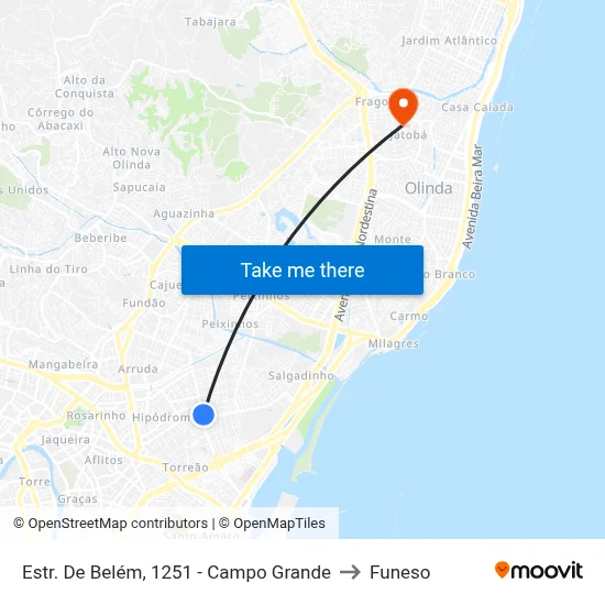 Estr. De Belém, 1251 - Campo Grande to Funeso map