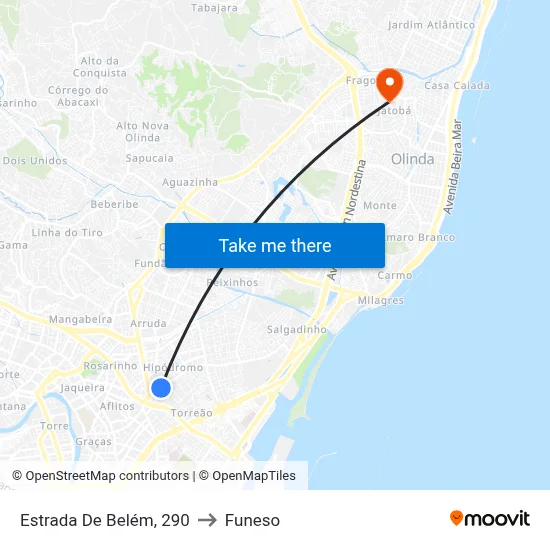 Estrada De Belém, 290 to Funeso map