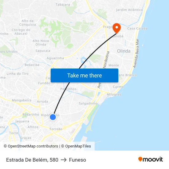Estrada De Belém, 580 to Funeso map