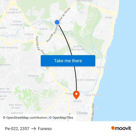 Pe-022, 2357 to Funeso map
