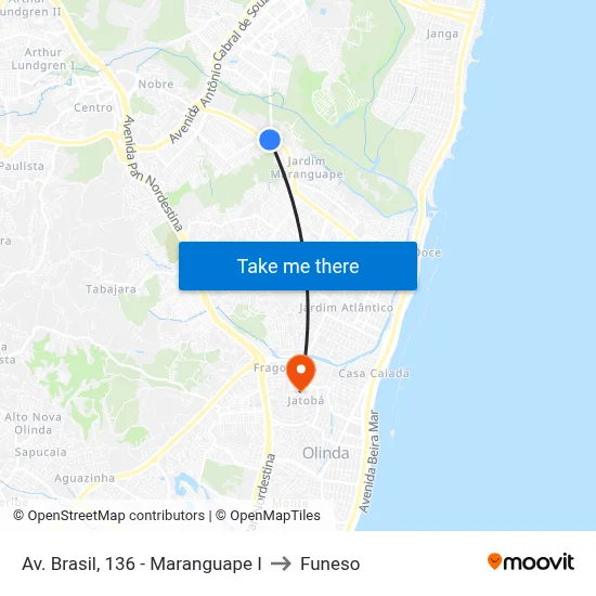 Av. Brasil, 136 - Maranguape I to Funeso map