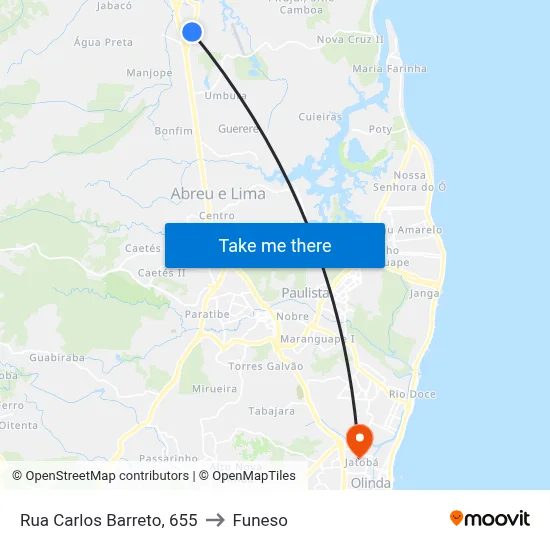 Rua Carlos Barreto, 655 to Funeso map