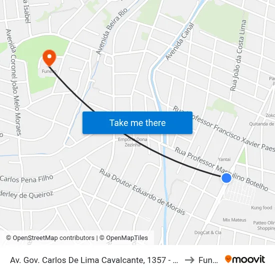 Av. Gov. Carlos De Lima Cavalcante, 1357 - Casa Caiada to Funeso map