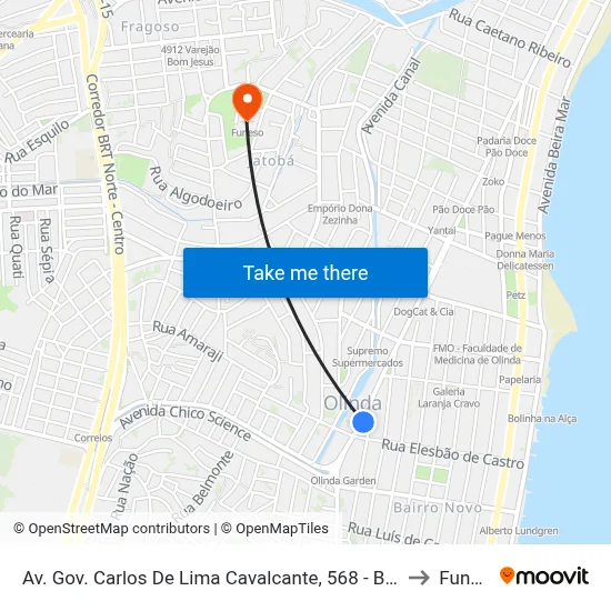 Av. Gov. Carlos De Lima Cavalcante, 568 - Bairro Novo to Funeso map