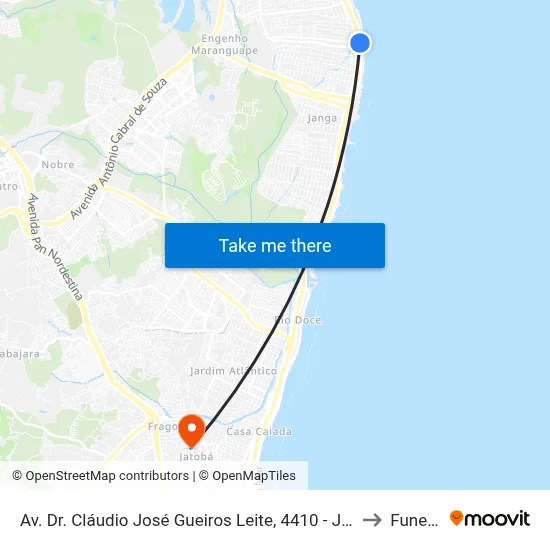 Av. Dr. Cláudio José Gueiros Leite, 4410 - Janga to Funeso map