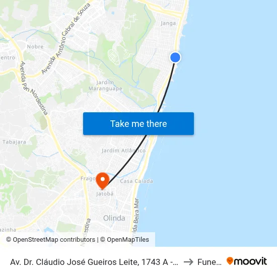 Av. Dr. Cláudio José Gueiros Leite, 1743 A - Janga to Funeso map