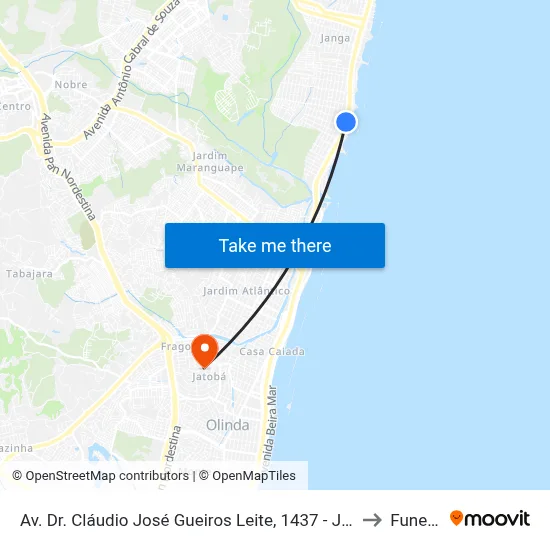Av. Dr. Cláudio José Gueiros Leite, 1437 - Janga to Funeso map