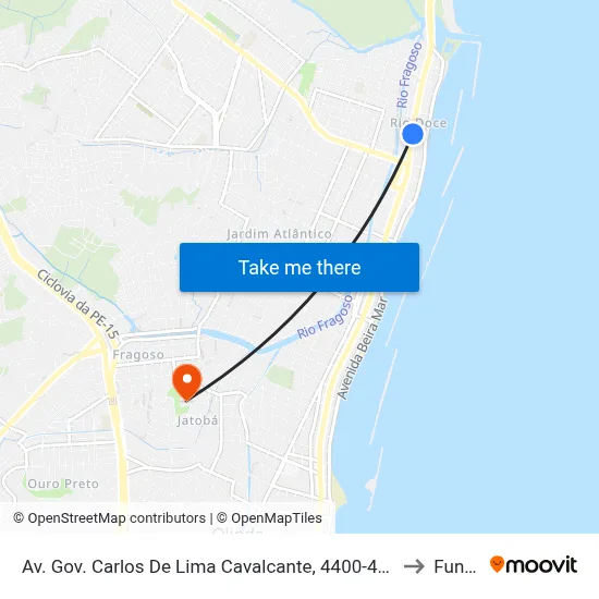 Av. Gov. Carlos De Lima Cavalcante, 4400-4462 - Rio Doce to Funeso map