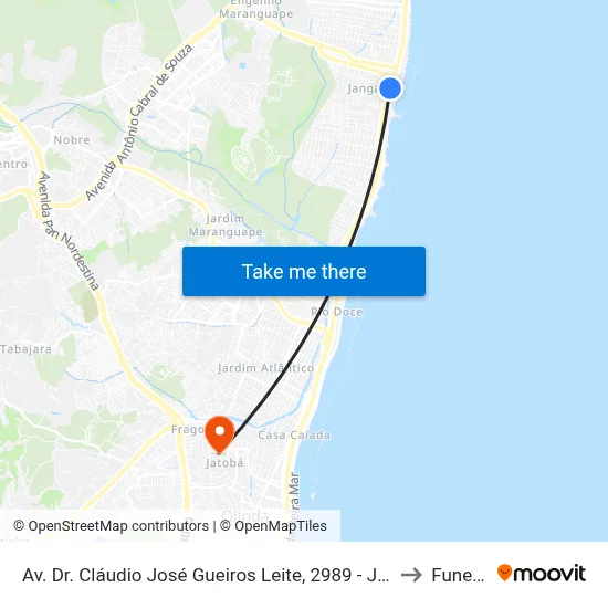 Av. Dr. Cláudio José Gueiros Leite, 2989 - Janga to Funeso map