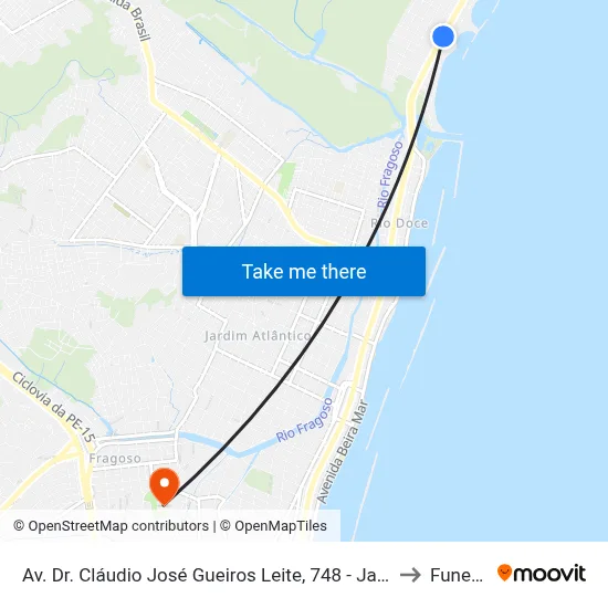 Av. Dr. Cláudio José Gueiros Leite, 748 - Janga to Funeso map