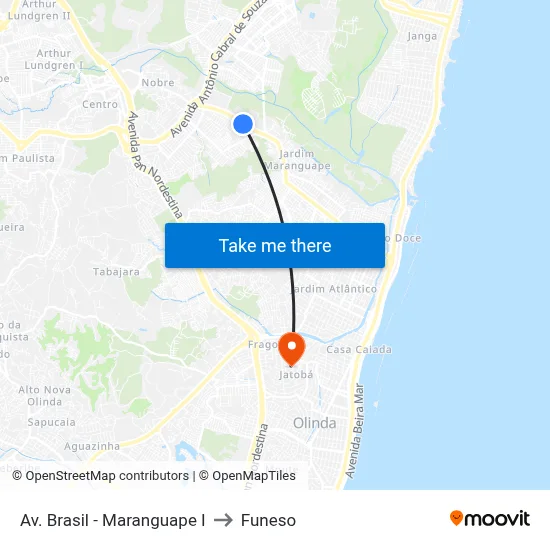 Av. Brasil - Maranguape I to Funeso map