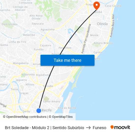 Brt Soledade - Módulo 2 | Sentido Subúrbio to Funeso map