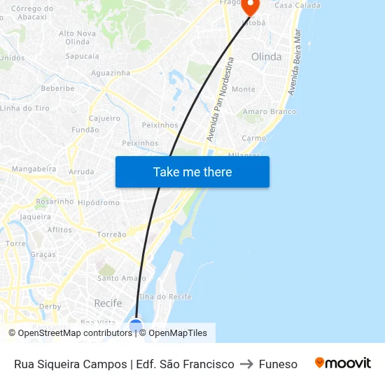 Rua Siqueira Campos | Edf. São Francisco to Funeso map