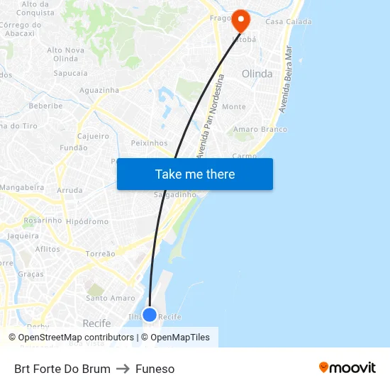 Brt Forte Do Brum to Funeso map