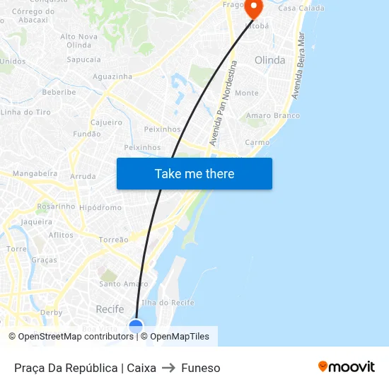 Praça Da República | Caixa to Funeso map