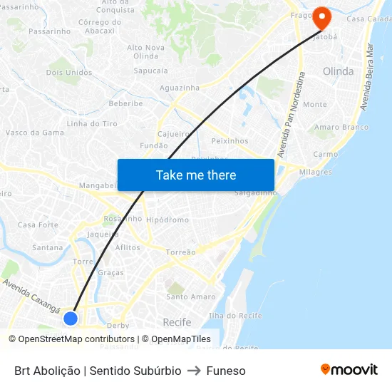 Brt Abolição | Sentido Subúrbio to Funeso map