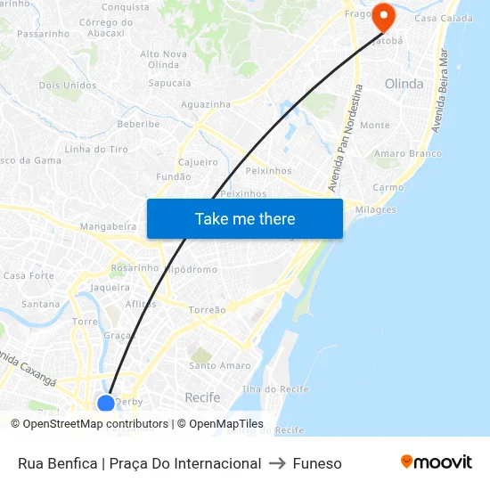 Rua Benfica | Praça Do Internacional to Funeso map