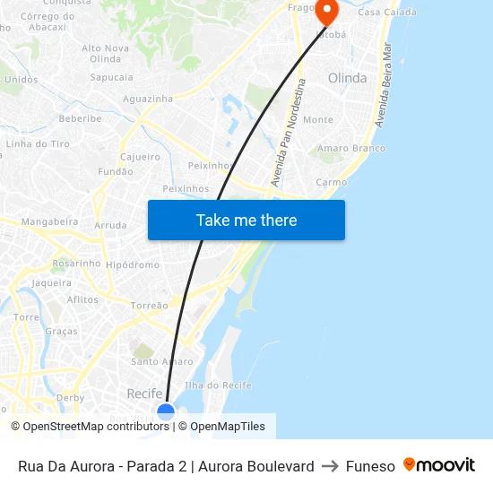 Rua Da Aurora - Parada 2 | Aurora Boulevard to Funeso map
