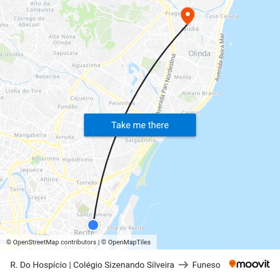 R. Do Hospício | Colégio Sizenando Silveira to Funeso map