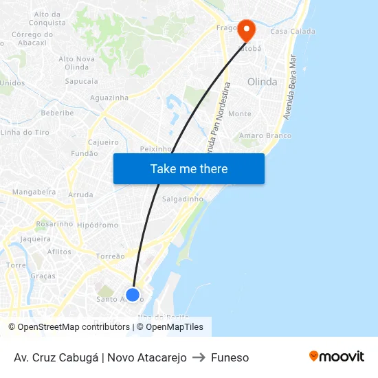 Av. Cruz Cabugá | Novo Atacarejo to Funeso map