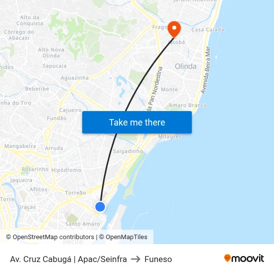 Av. Cruz Cabugá | Apac/Seinfra to Funeso map