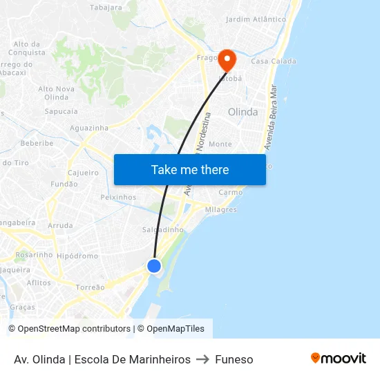 Av. Olinda | Escola De Marinheiros to Funeso map