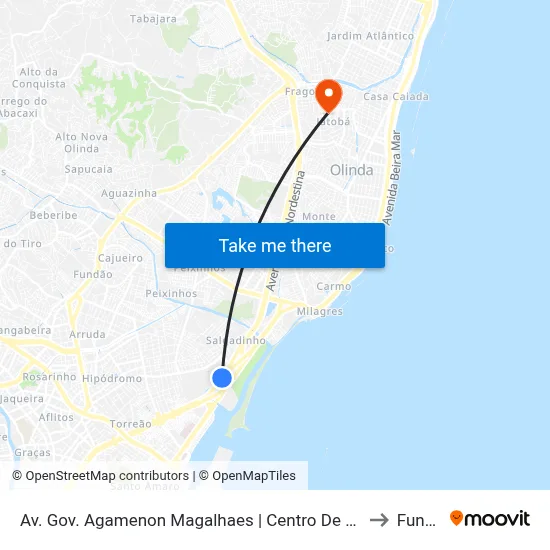 Av. Gov. Agamenon Magalhaes | Centro De Convenções to Funeso map