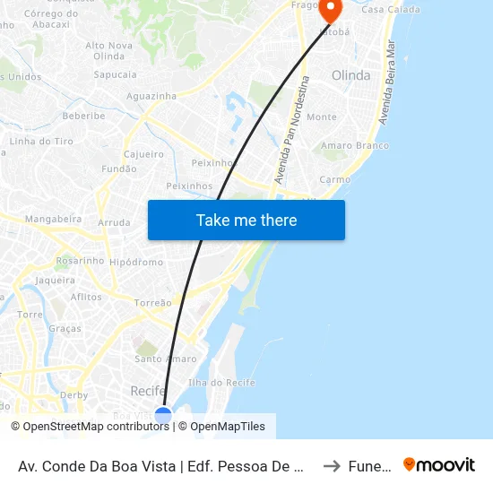 Av. Conde Da Boa Vista | Edf. Pessoa De Melo to Funeso map