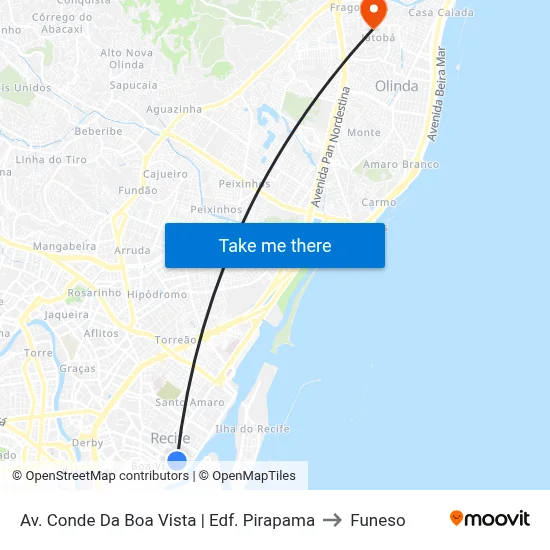 Av. Conde Da Boa Vista | Edf. Pirapama to Funeso map